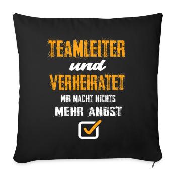 Teamleiter und Verheiratet - Sofakissenbezug 45 x 45 cm - Schwarz - Vorne