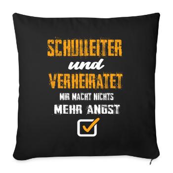 Schulleiter und Verheiratet - Sofakissenbezug 45 x 45 cm - Schwarz - Vorne