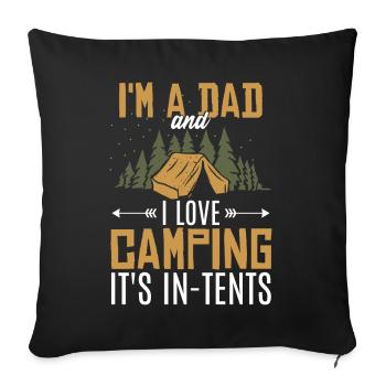 Camping Dad Joke Father's Day - Sofa pillowcase 17,3'' x 17,3'' (45 x 45 cm) - black - Front