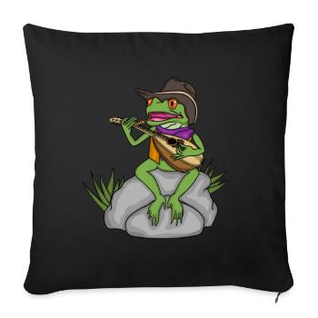 Musique Country Grenouille Bluegrass Music Mandoline - Housse de coussin décorative 45 x 45 cm - noir - Devant