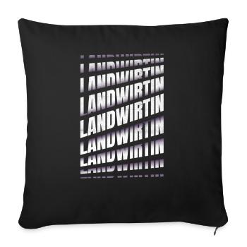 Bauern Spruch Landwirtin - Sofakissenbezug 45 x 45 cm - Schwarz - Vorne