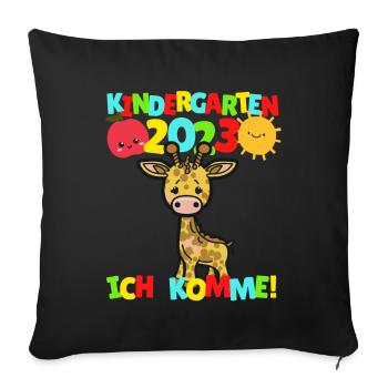 Kindergarten ich komme Kindergartenkind 2022 Kita - Sofakissenbezug 45 x 45 cm - Schwarz - Vorne
