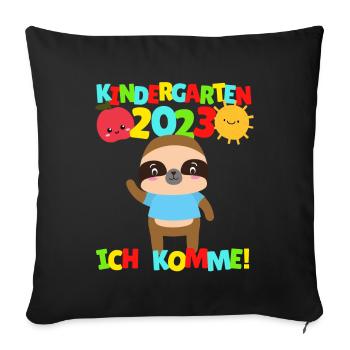 Kindergarten ich komme Kita Kindergartenkind 2022 - Sofakissenbezug 45 x 45 cm - Schwarz - Vorne