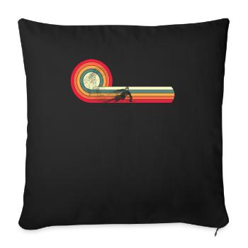 Ski Rétro Ski Descente Vintage - Housse de coussin décorative 45 x 45 cm - noir - Devant