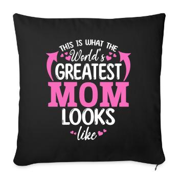 Voici à quoi ressemble la meilleure maman du monde - Fête des mères - Housse de coussin décorative 45 x 45 cm - noir - Devant