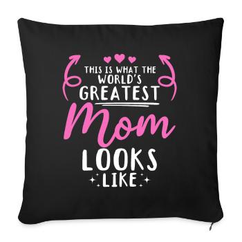 Voici à quoi ressemble la meilleure maman du monde - Fête des mères - Housse de coussin décorative 45 x 45 cm - noir - Devant