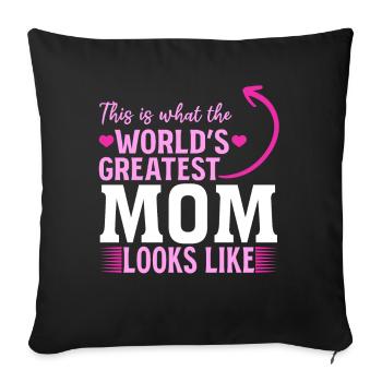 Voici à quoi ressemble la meilleure maman du monde - Fête des mères - Housse de coussin décorative 45 x 45 cm - noir - Devant