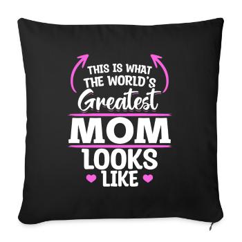 Voici à quoi ressemble la meilleure maman du monde - Fête des mères - Housse de coussin décorative 45 x 45 cm - noir - Devant