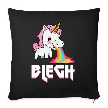 Blegh Heavy Metal Metalcore Licorne - Housse de coussin décorative 45 x 45 cm - noir - Devant