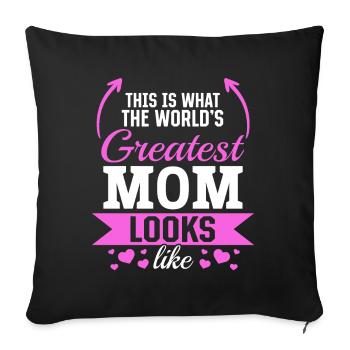 Voici à quoi ressemble la meilleure maman du monde - Fête des mères - Housse de coussin décorative 45 x 45 cm - noir - Devant