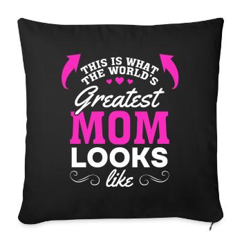 Voici à quoi ressemble la meilleure maman du monde - Fête des mères - Housse de coussin décorative 45 x 45 cm - noir - Devant