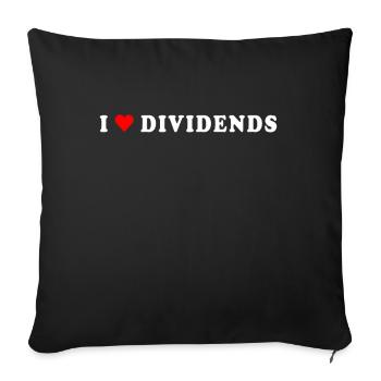 Dividendes J’aime Dividendes J’aime Actions Marché boursier - Housse de coussin décorative 45 x 45 cm - noir - Devant