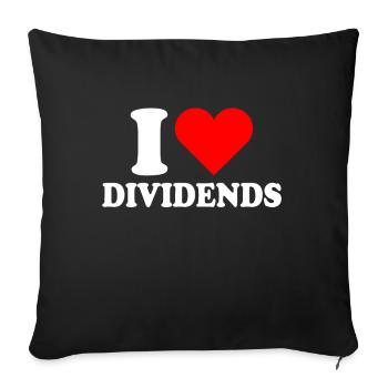 Dividendes J’aime Dividendes J’aime Actions Marché boursier - Housse de coussin décorative 45 x 45 cm - noir - Devant