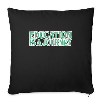 Training Learning Travel Saying - Sofa pillowcase 17,3'' x 17,3'' (45 x 45 cm) - black - Front