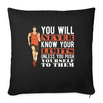Track And Field You Will Never Know Loves Running - Sofakissenbezug 45 x 45 cm - Schwarz - Vorne