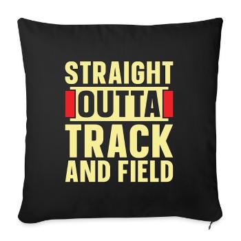 Track And Field Straight Outta Track And Running - Sofa pillowcase 17,3'' x 17,3'' (45 x 45 cm) - black - Front