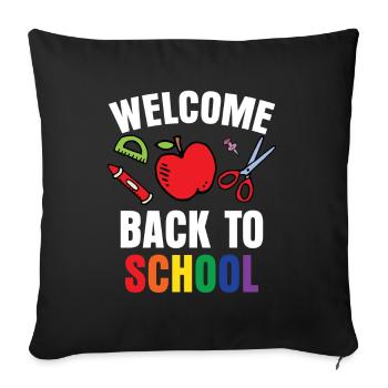 Welcome Back to School Back to School Teachers - Sofa pillowcase 17,3'' x 17,3'' (45 x 45 cm) - black - Front