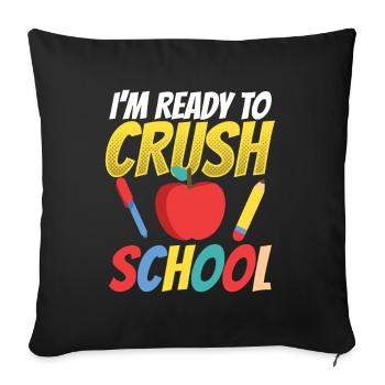 I am ready for the school day School Teacher - Sofa pillowcase 17,3'' x 17,3'' (45 x 45 cm) - black - Front