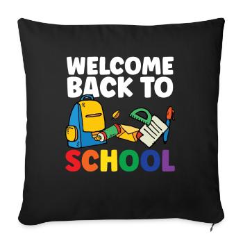 Welcome back to school Teachers Back to school - Sofa pillowcase 17,3'' x 17,3'' (45 x 45 cm) - black - Front