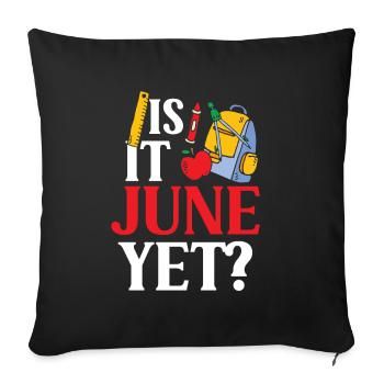 C’est déjà juin Rentrée Rentrée Rentrée - Housse de coussin décorative 45 x 45 cm - noir - Devant