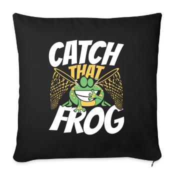 Catch That Frog Tree Frog Toad Tadpole - Sofa pillowcase 17,3'' x 17,3'' (45 x 45 cm) - black - Front