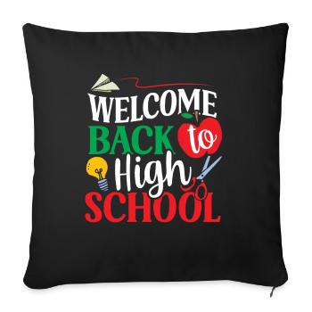 Welcome back to school Teachers Back to school - Sofa pillowcase 17,3'' x 17,3'' (45 x 45 cm) - black - Front