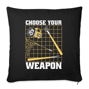 Choisissez votre arme Têtard Rainette Crapaud - Housse de coussin décorative 45 x 45 cm - noir - Devant