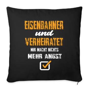 Eisenbahner - Sofakissenbezug 45 x 45 cm - Schwarz - Vorne
