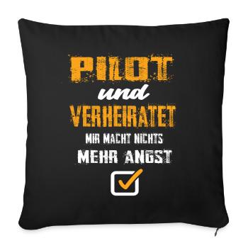 Pilot - Sofakissenbezug 45 x 45 cm - Schwarz - Vorne