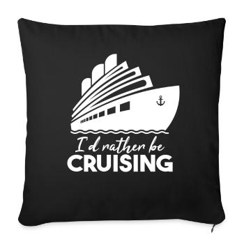 Je préfère faire de la croisière - Housse de coussin décorative 45 x 45 cm - noir - Devant