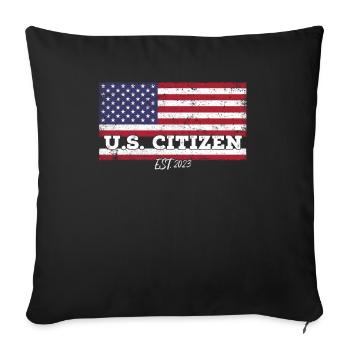 Citoyens américains, env. 2023 - Housse de coussin décorative 45 x 45 cm - noir - Devant