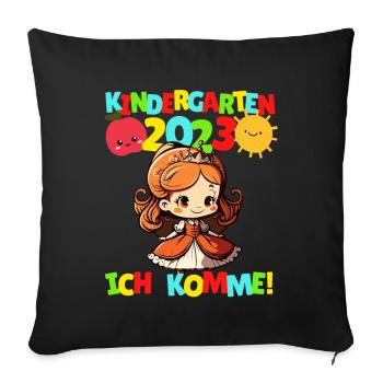 Kindergarten ich komme Kita Kindergartenkind 2023 - Sofakissenbezug 45 x 45 cm - Schwarz - Vorne