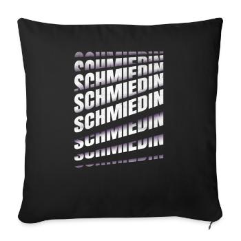 Schmied Spruch Handwerker Schmiedin - Sofakissenbezug 45 x 45 cm - Schwarz - Vorne