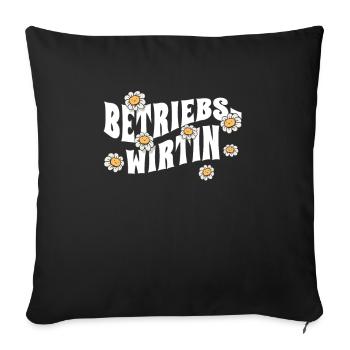 BWL niedliche Blumen Betriebswirtin - Sofakissenbezug 45 x 45 cm - Schwarz - Vorne