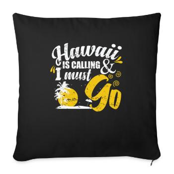 Hawaii is calling and I must go Palme - Sofa pillowcase 17,3'' x 17,3'' (45 x 45 cm) - black - Front
