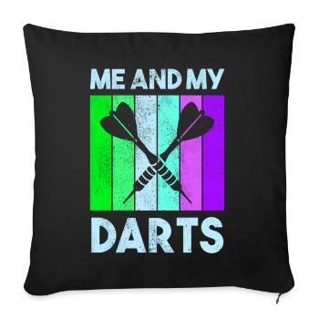 Fléchettes Sport Club, Jeu de fléchettes, Fléchettes Arrow Sport - Housse de coussin décorative 45 x 45 cm - noir - Devant
