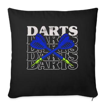 Fléchettes Sport Club, Jeu de fléchettes, Fléchettes Arrow Sport - Housse de coussin décorative 45 x 45 cm - noir - Devant