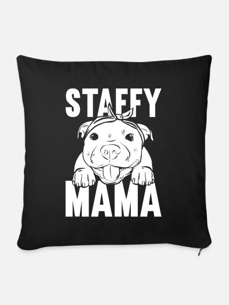 Staffordshire Bull Terrier - Housse de coussin décorative 45 x 45 cm - noir
