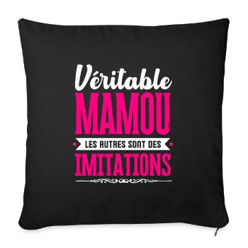 Véritable Mamou les autres sont des imitations ! - Housse de coussin décorative 45 x 45 cm - noir - Devant