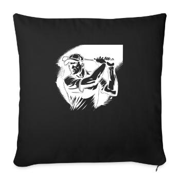 Golfeurs de golf - Housse de coussin décorative 45 x 45 cm - noir - Devant