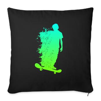 Skating skateboarders - Sofa pillowcase 17,3'' x 17,3'' (45 x 45 cm) - black - Front