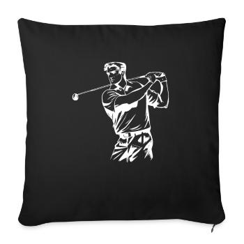 Golfeurs de golf - Housse de coussin décorative 45 x 45 cm - noir - Devant