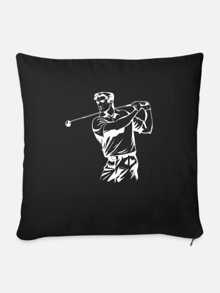 Golf Golfer - Sofakissenbezug 45 x 45 cm - Schwarz