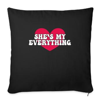 Boyfriend Girlfriend Couple Saying - Sofa pillowcase 17,3'' x 17,3'' (45 x 45 cm) - black - Front