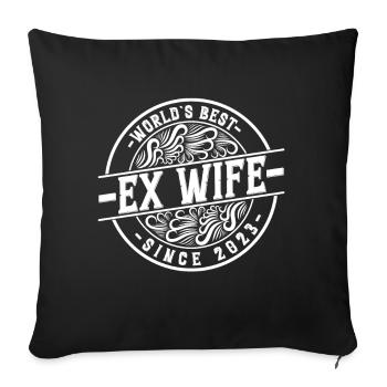 Worlds Best Ex Wife since 2023 Divorce - Sofa pillowcase 17,3'' x 17,3'' (45 x 45 cm) - black - Front