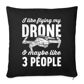 Drone pilote Drones - Housse de coussin décorative 45 x 45 cm - noir - Devant