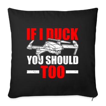 Drone pilote Drones - Housse de coussin décorative 45 x 45 cm - noir - Devant