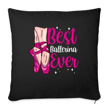 Meilleur ballet de danseuse de tous les temps - Housse de coussin décorative 45 x 45 cm - noir - Devant