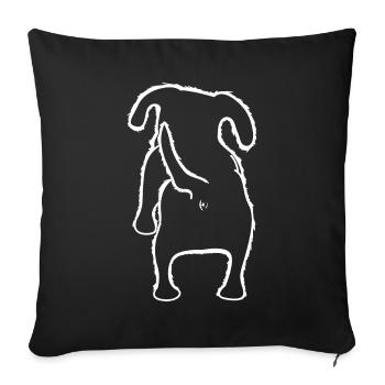 Teckel à poil dur de derrière les chiens - Housse de coussin décorative 45 x 45 cm - noir - Devant