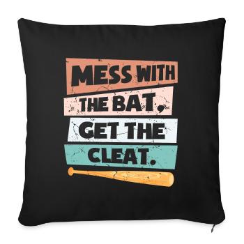 Funny Softball - Sofa pillowcase 17,3'' x 17,3'' (45 x 45 cm) - black - Front